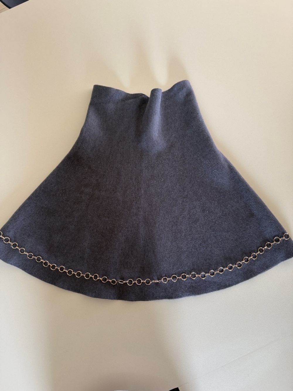 Zara Dark Gray Circle Skirt with Chain Trim